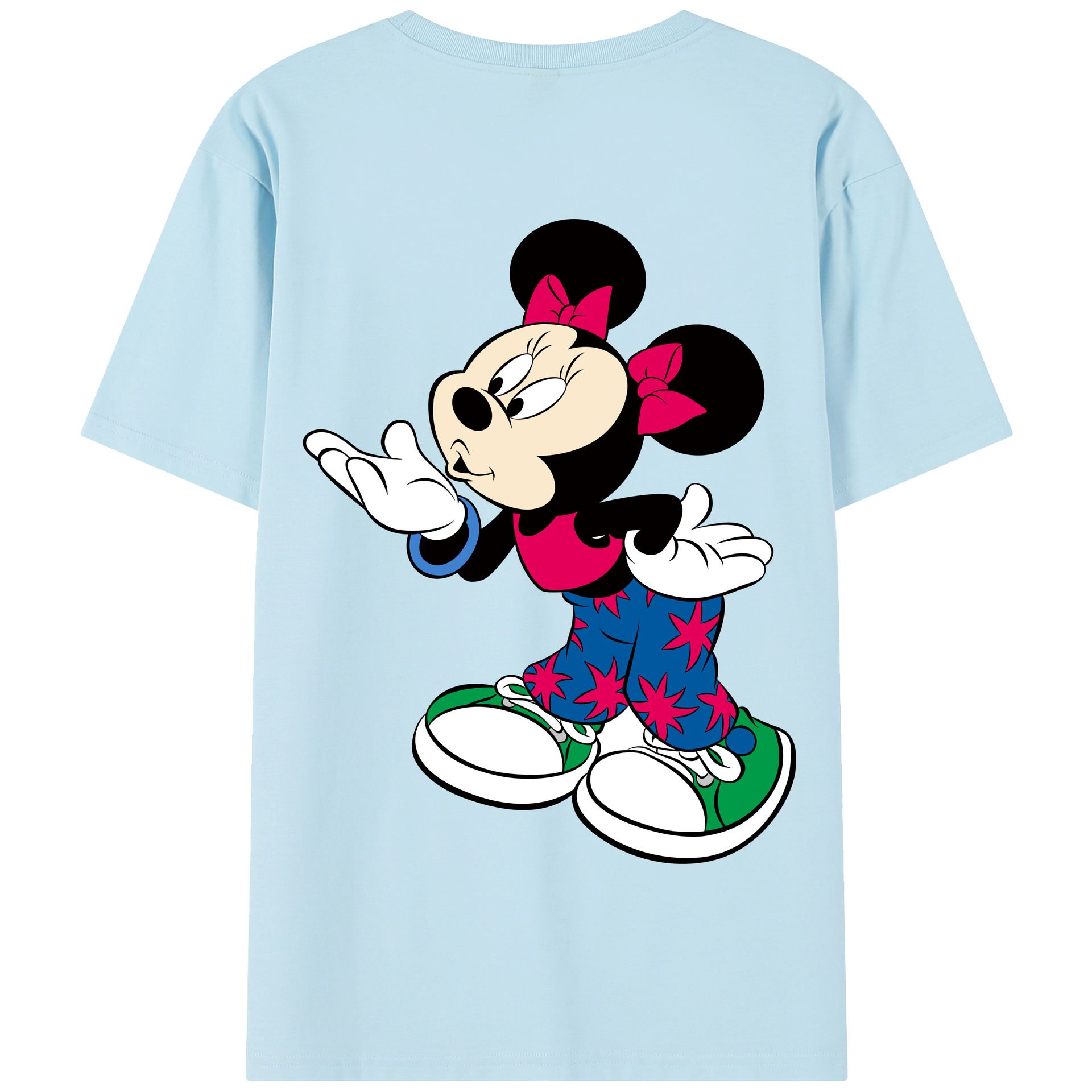 （画像用） ミッキーマウス Mickey Mouse 綿100％半袖Tシャツ（背面プリント）